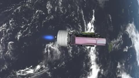 Animation of the spacecraft attached to the upper stage flying over Earth
