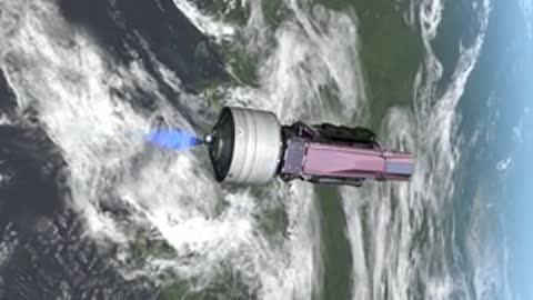 Animation of the spacecraft cruising above the planet's surface clouds