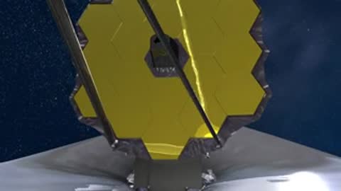 Close-up animation of starlight reflecting off the golden segments of the JWST mirror.