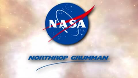 NASA and Northrop Grumman logos displayed over a swirling cosmic background.