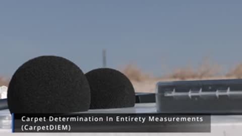 Acoustic measurement microphones setup outdoors during CarpetDIEM testing.
