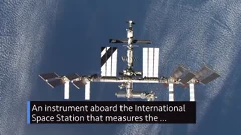 International Space Station orbiting Earth, seen from space, time-lapse.