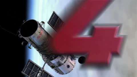 Servicing Mission 4 title card with NASA Hubble Space Telescope animation