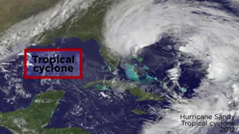 Satellite view of Hurricane Sandy approaching the US coast