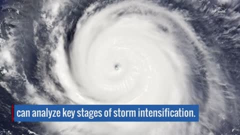 Satellite image showing key stages of a storm intensifying
