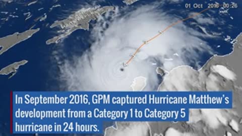 Map tracking Hurricane Matthew developing from Category 1 to Category 5 in September 2016