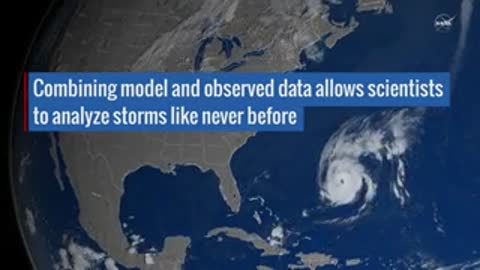 Satellite view showing combined model and observed data analyzing a storm over North America
