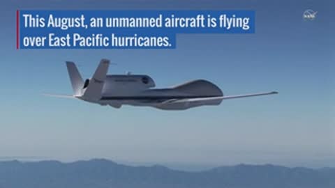 An unmanned aircraft flying in the sky over the East Pacific