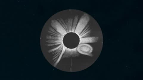 Historical drawing of the 1860 total solar eclipse corona by G. Tempel