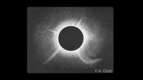Historical corona drawings by F.A. Oom and E.W. Murray showing rays