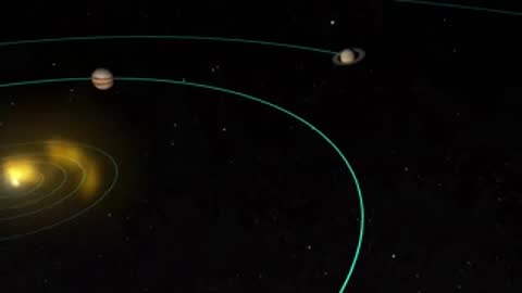 Animated solar system with planets orbiting a yellow star