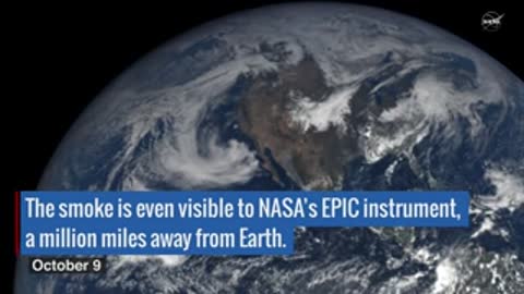 Smoke from wildfires is visible to NASA's EPIC instrument a million miles away.
