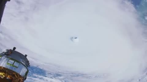 Typhoon or hurricane viewed from space.