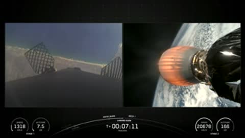 Rocket exhaust nozzle glowing brightly in space with Earth in view.
