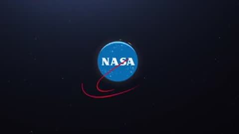 Animation of NASA logo with stylized Earth and spacecraft trajectory.