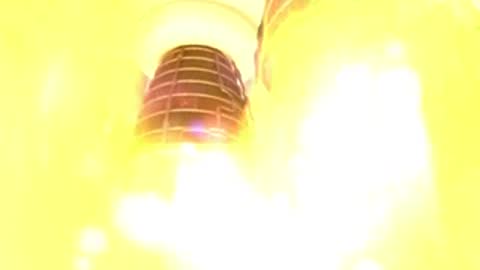 close up of rocket engines igniting with bright fire blast