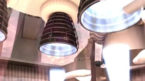 Close-up animation of engines firing up inside the rocket, period details.
