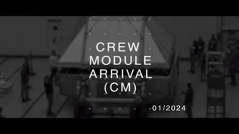 Crew Module arrival in January 2024 text overlay over blurred background
