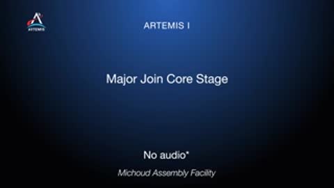 intertitle text on blue screen reading ARTEMIS I Major Join Core Stage