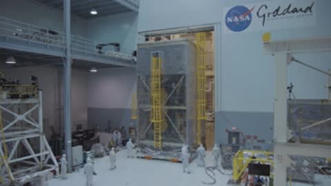 wide view of a large hangar at NASA Goddard Space Flight Center