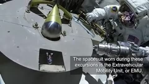 The spacesuit worn during these excursions is the Extravehicular Mobility Unit, or EMU.