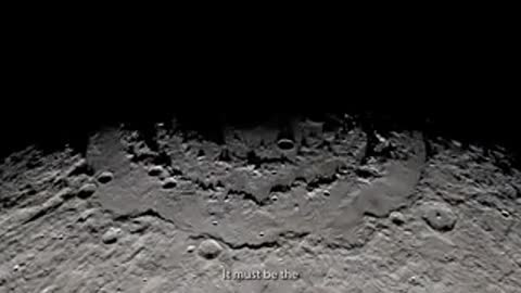 Lunar crater surface under harsh sunlight, digital animation model