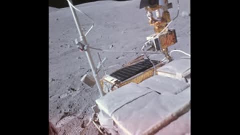 Close-up of lunar equipment on the moon.