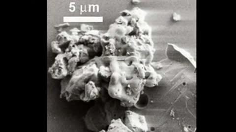 Microscope image of lunar dust particles.