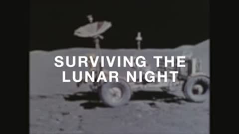 Title card: Surviving The Lunar Night over rover footage.