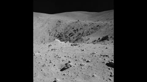 Archival footage of rugged lunar terrain and craters