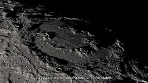 Panorama of Apollo lunar module and flag on moon surface