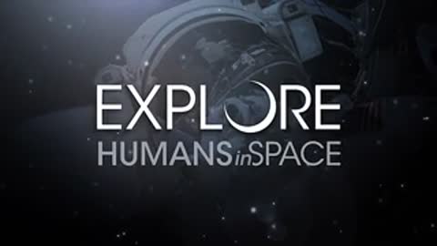 Text animation on a dark background showing a spacesuit helmet and text.