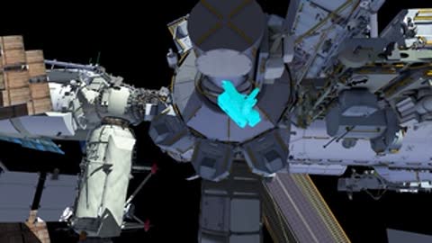 Stationary view of ISS exterior modules