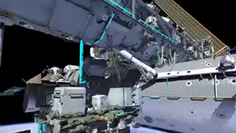 View of ISS docking port with highlighted section