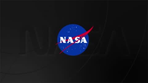 nasa logo animation fading in on a dark background, title sequence graphic.