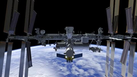 ISS against Earth background, full view