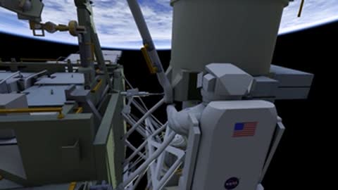 Close-up of astronaut back-pack during operation