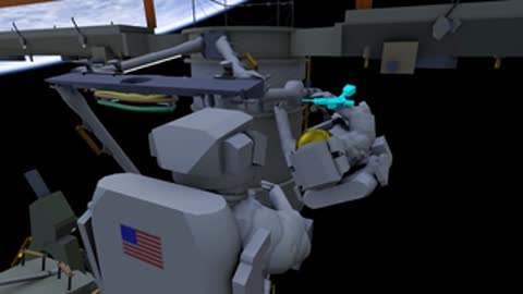 Close-up of an astronaut operating specialized tools on space station hardware.