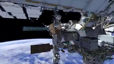 Astronaut ascending ladder structure on module
