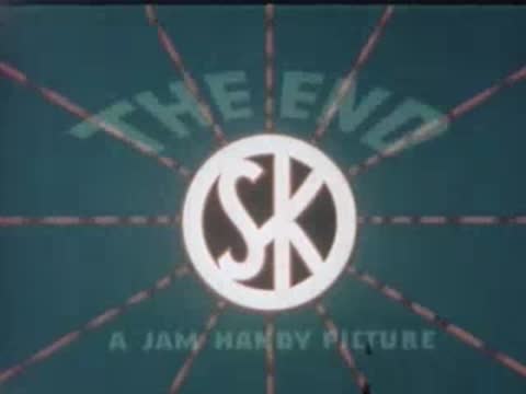 The End title card with 'SK' logo and 'A Jam Handy Picture' text.