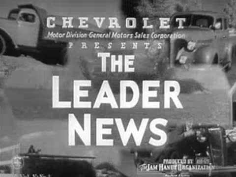 Chevrolet Leader News title screen with car and people on beach