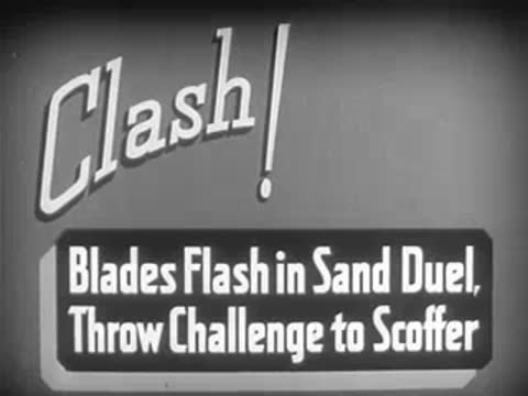 Title screen: Clash! Blades Flash in Sand Duel, Throw Challenge to Scoffer
