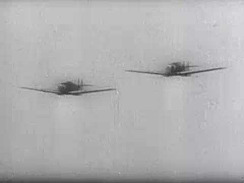 military airplanes flying in formation and panicked people running outdoors