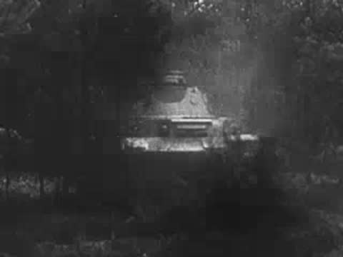 German tanks positioned among trees and foliage during military operations, World War II