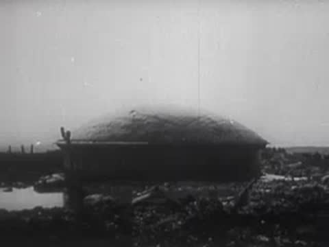 Heavy concrete fortification bunker, archive footage
