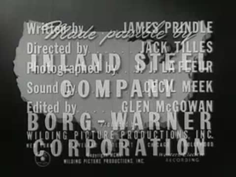 Credits screen: written by James Prindle, directed by Jack Tilles, Borg-Warner Corporation.
