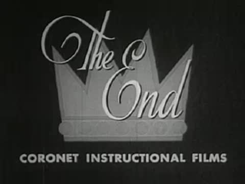 "The End" title card with coronet graphic and Coronet Instructional Films text