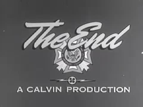 The End title card with a production logo, 1950s.