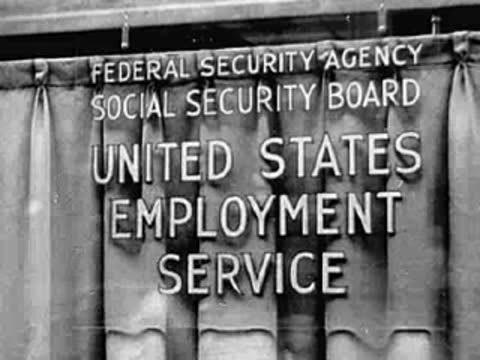 Sign for the United States Employment Service, Federal Security Agency