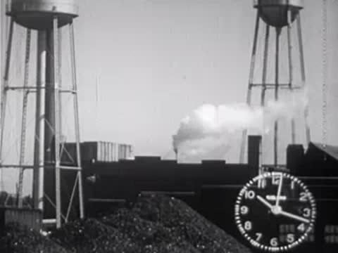 factory whistle blowing steam with clock timer overlay